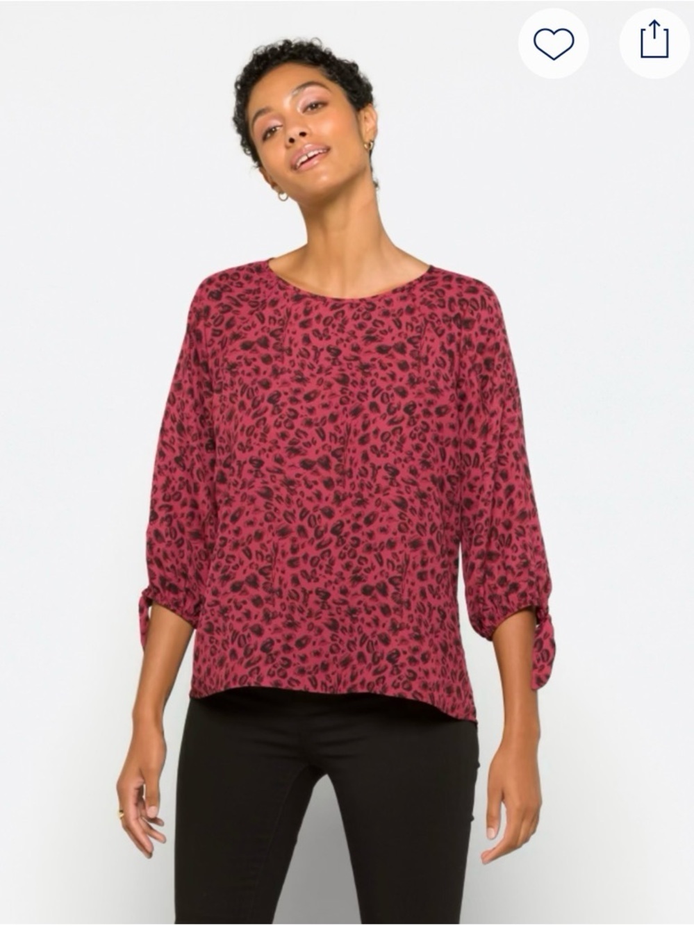 Papermoon Red Leopard Print Top